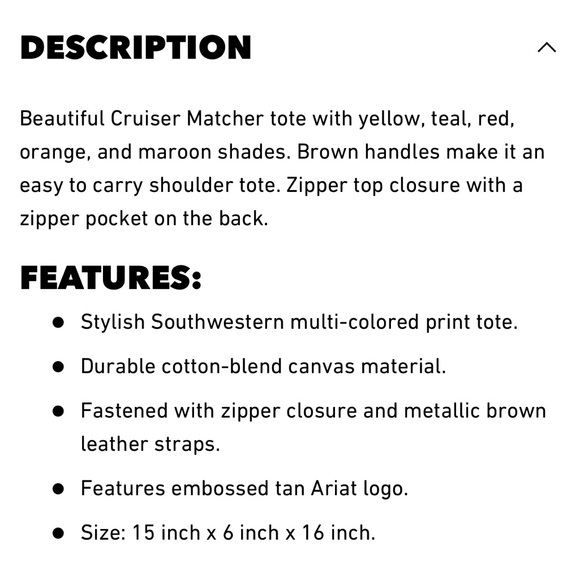 Ariat Southwestern Tote bag - Picture 3 of 9